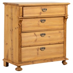 19th Century Danish Waxed Pine Chest of Four Drawers