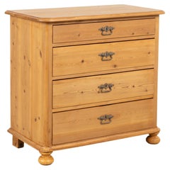 Early 20th Century Danish Waxed Pine Chest of Four Drawers