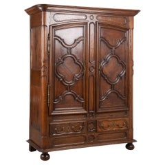 Late 18th Century French Carved Oak Two-Door Armoire