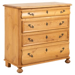 19th Century Danish Waxed Pine Chest of Four Drawers