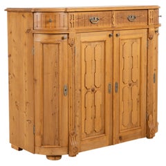 19th Century Swedish Pine Sideboard with Curved Sides