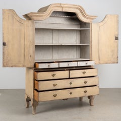 Late 18th Century Swedish Painted Pine Tall Cabinet