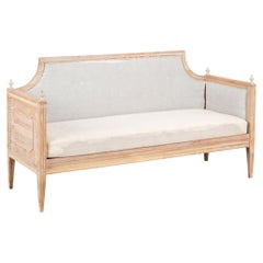 19th Century Swedish Original White Painted Pine Gustavian Bench