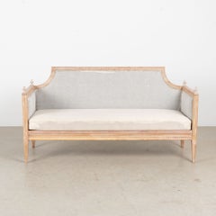 19th Century Swedish Original White Painted Pine Gustavian Bench