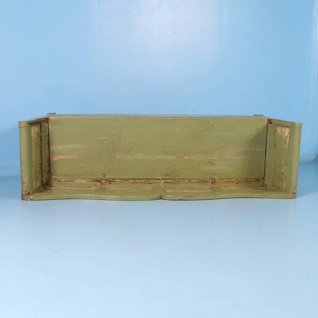 19th Century Antique Swedish Green Painted Storage Bench, circa 1860