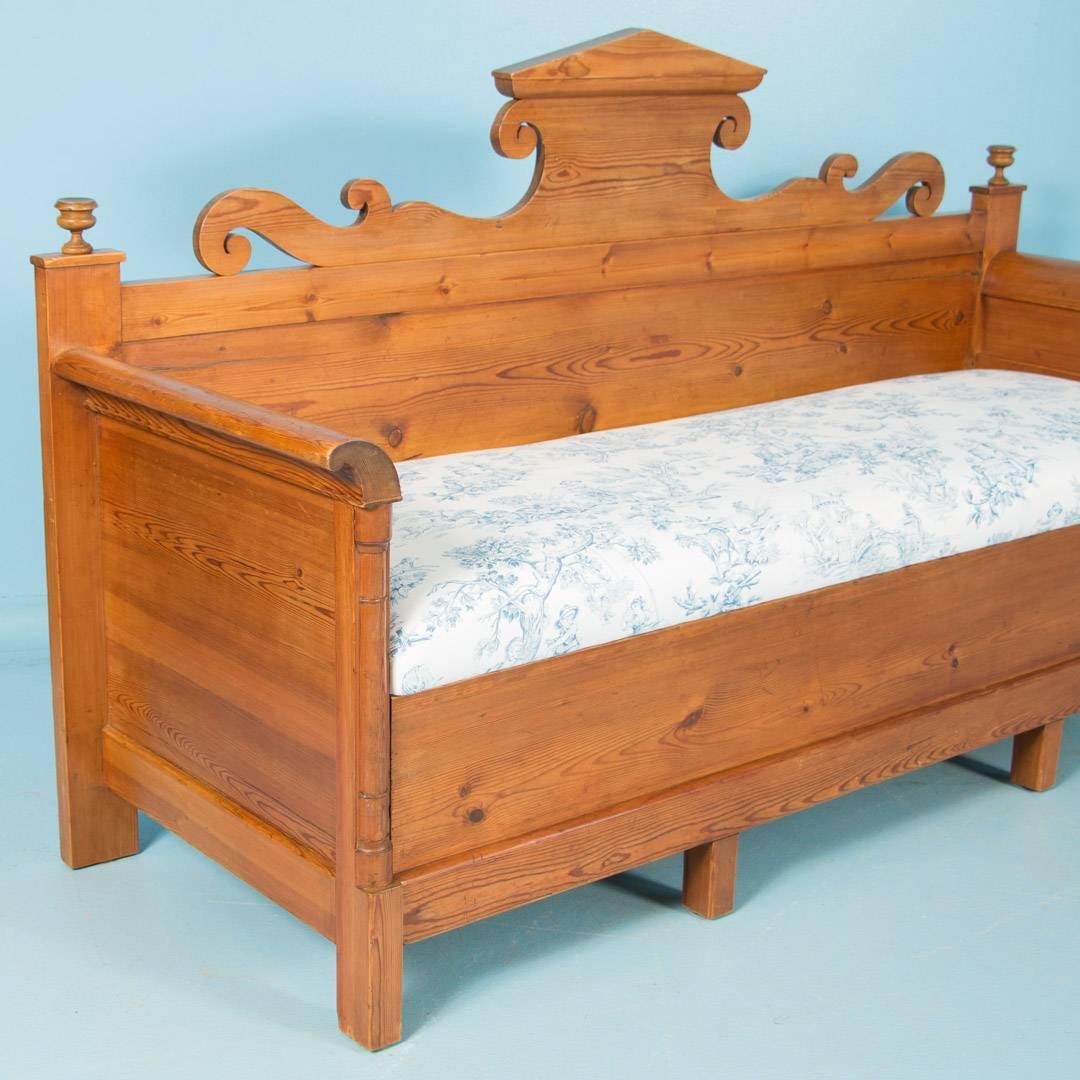 Antique Swedish Pine Storage Bench Circa 1820 1840 For