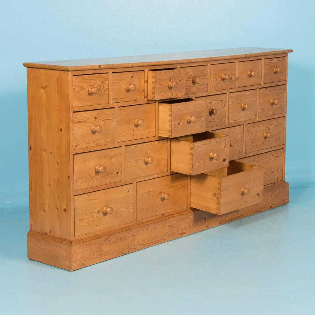 Antique Danish Pine Multi-Drawer Cabinet, circa 1880 In Good Condition In Round Top, TX