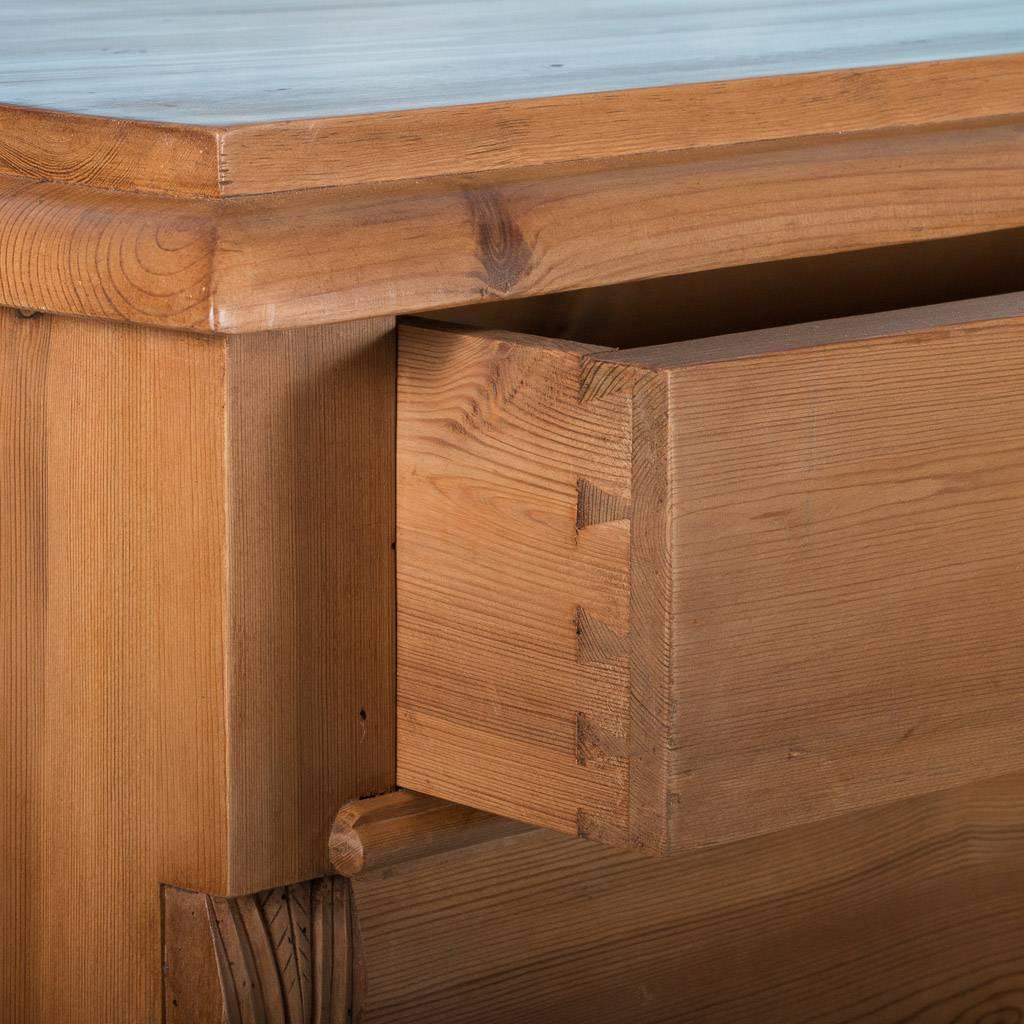 19th Century Antique Pine Secretary Desk from Sweden, circa 1860