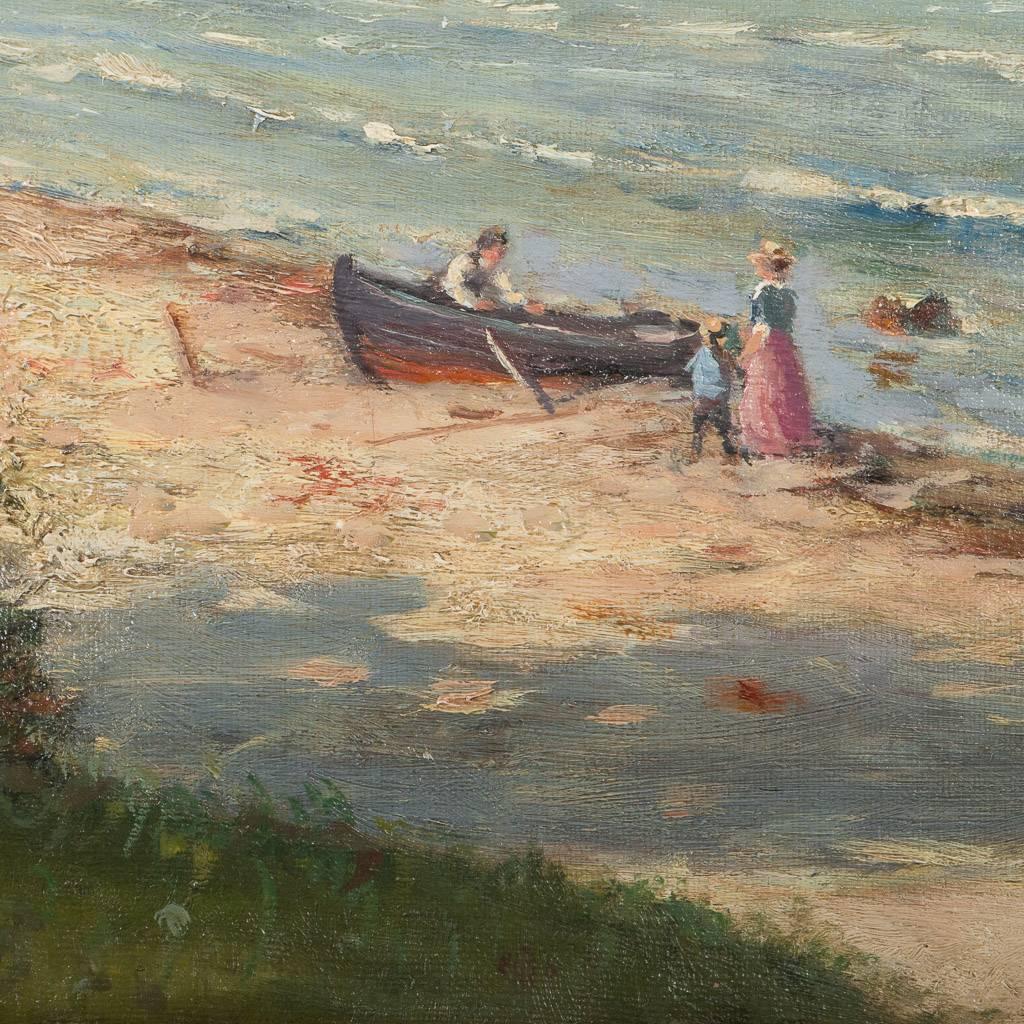 Original 19th Century Antique Danish Seascape Oil Painting, Signed G Raedel 4