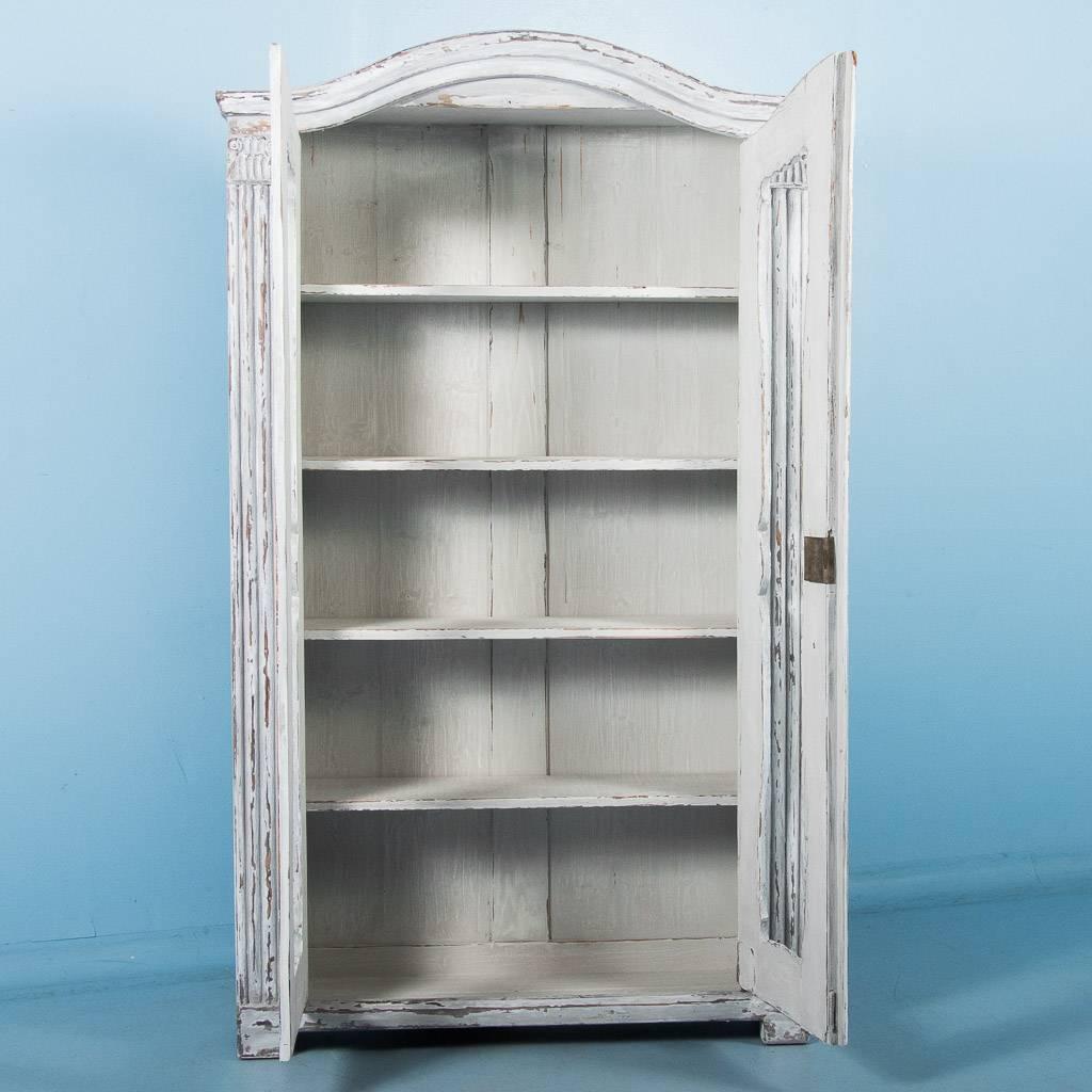 Antique 19th Century Vintage Swedish Bookcase Painted Blue 1