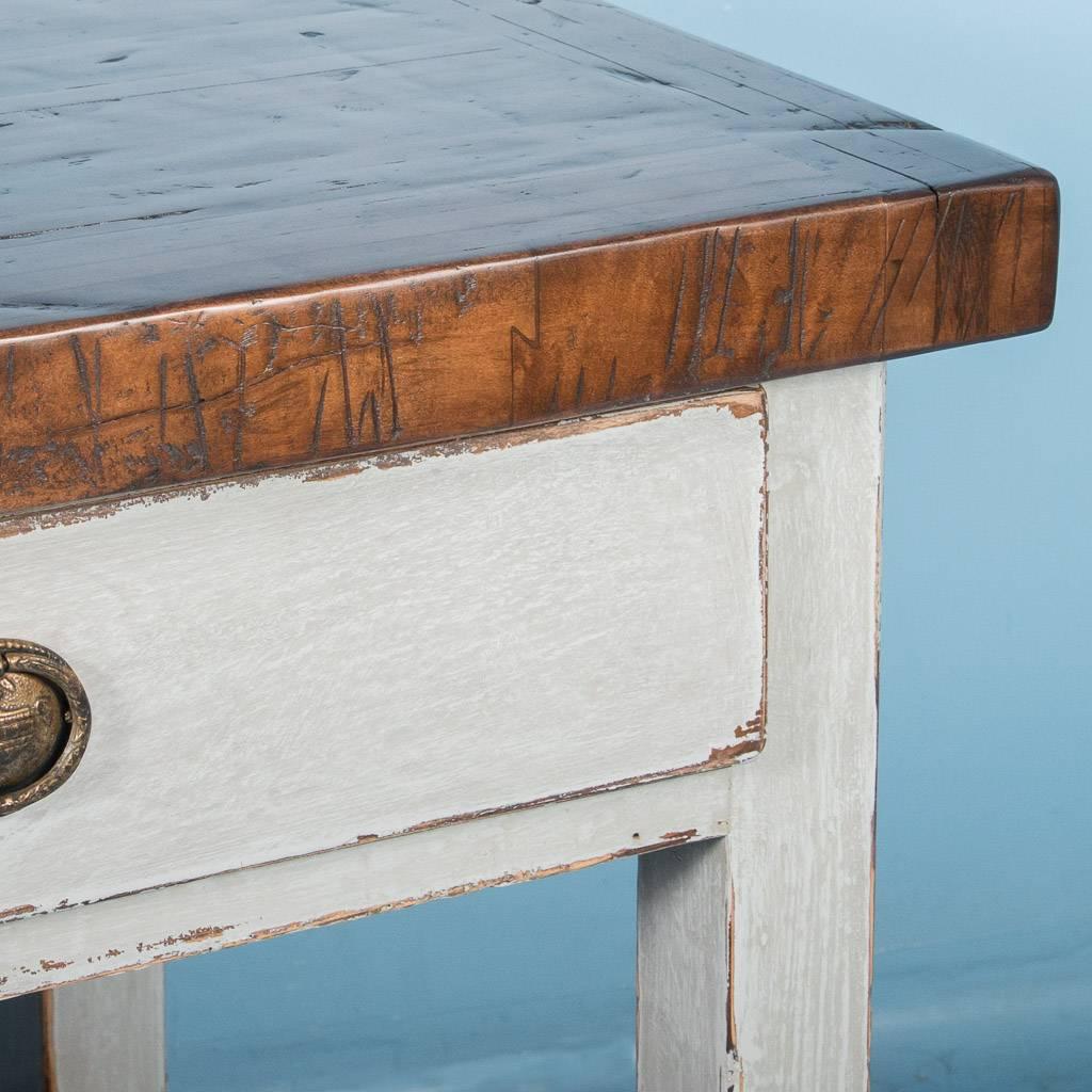Vintage Kitchen Island with Reclaimed Butcher Block Top 3