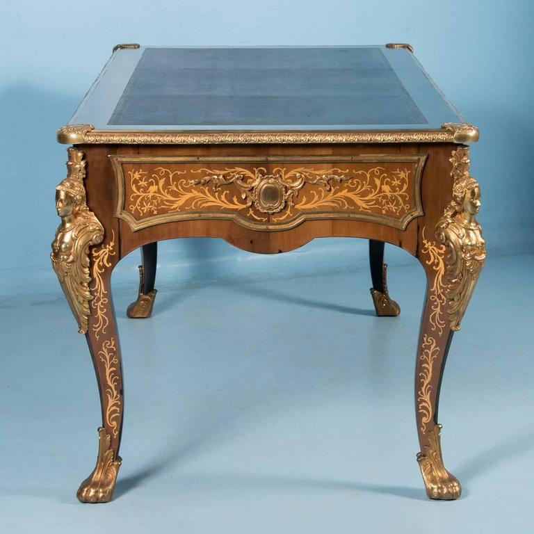 Antique French Bureau Plat Writing Desk, Louis XV Style at 1stDibs ...