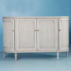 Antique 19th Century Swedish Gustavian Buffet or Sideboard with Gray Paint