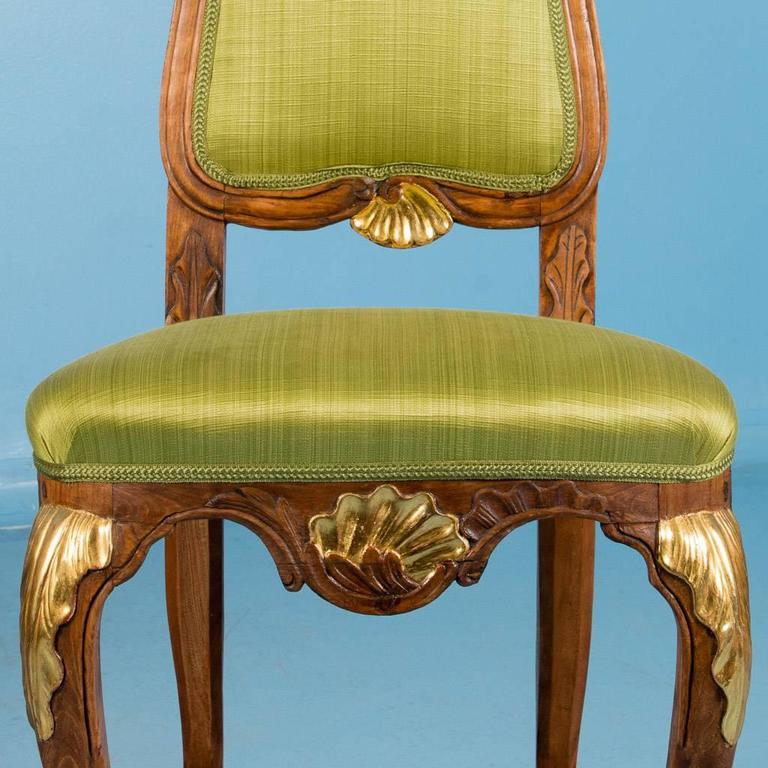 Set of Eight Carved Antique 19th Century Norwegian Dining Chairs at 1stDibs
