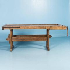 Antique 19th Century Carpenter's Workbench from Denmark