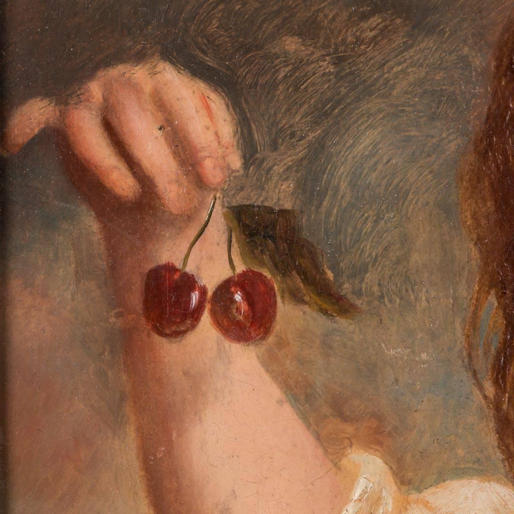 girl with cherries painting