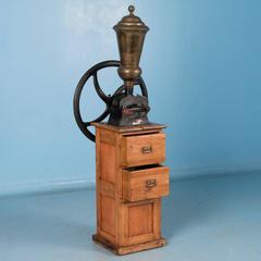 Antique Early 20th Century Danish Commercial Cast Iron Coffee Grinder