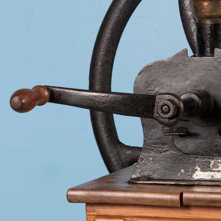 Antique Early 20th Century Danish Commercial Cast Iron Coffee Grinder
