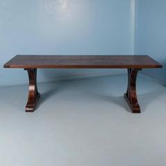Mahogany Dining Table Made From Reclaimed Box Car Flooring