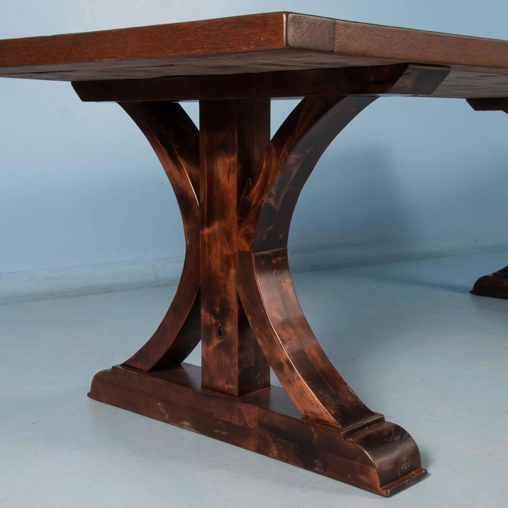 Mahogany Dining Table Made From Reclaimed Box Car Flooring 1