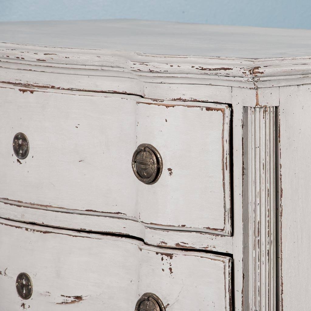 Antique 18th Century Danish Chest of Drawers with Light Gray Paint 4