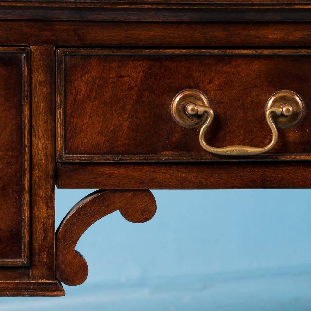 Antique Early 20th Century English Leather Top Mahogany Desk 5