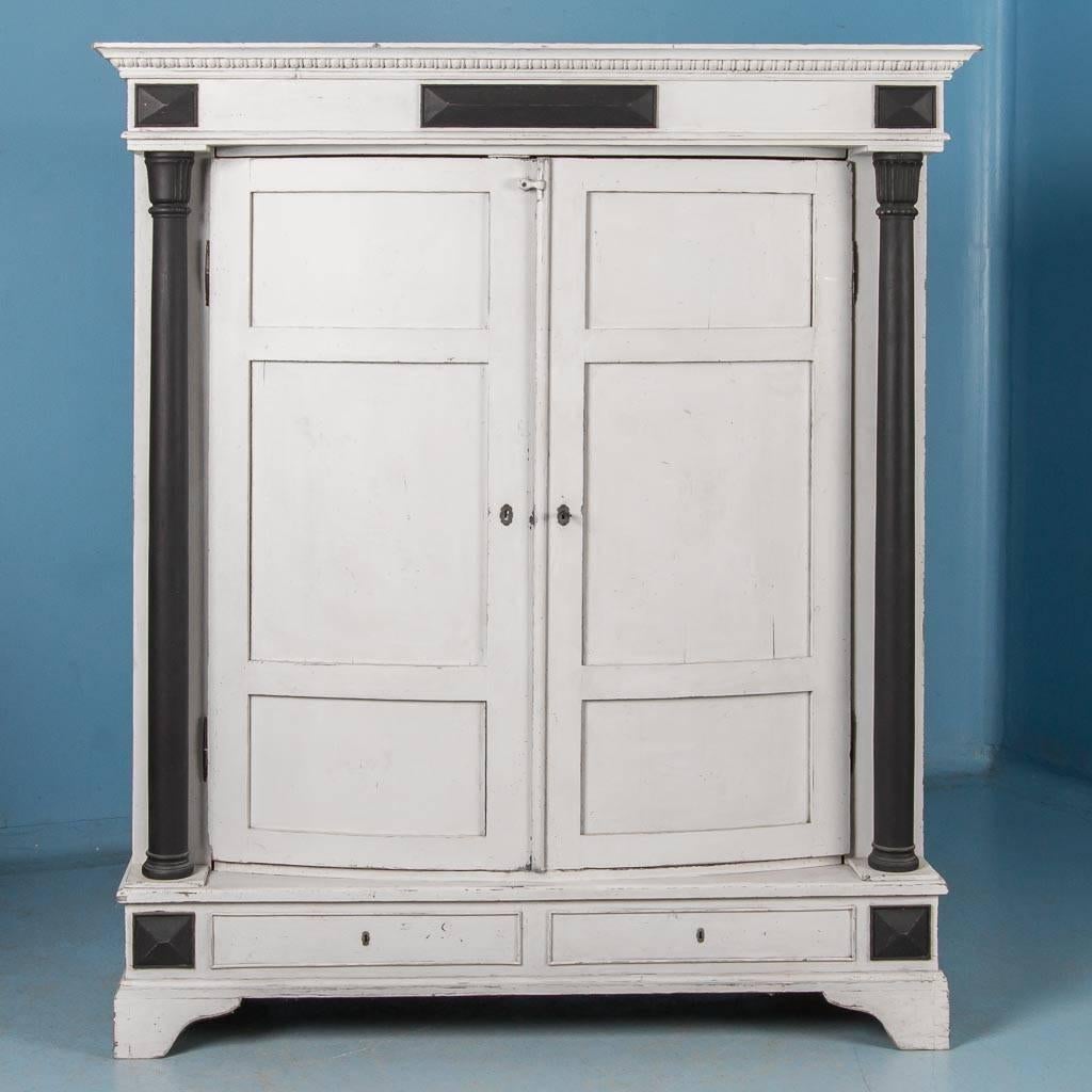 white painted armoire