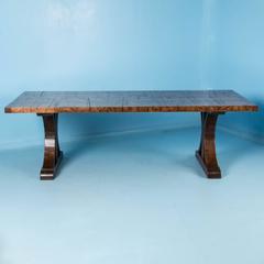 Maple Dining Table Made from Reclaimed Box Car Flooring