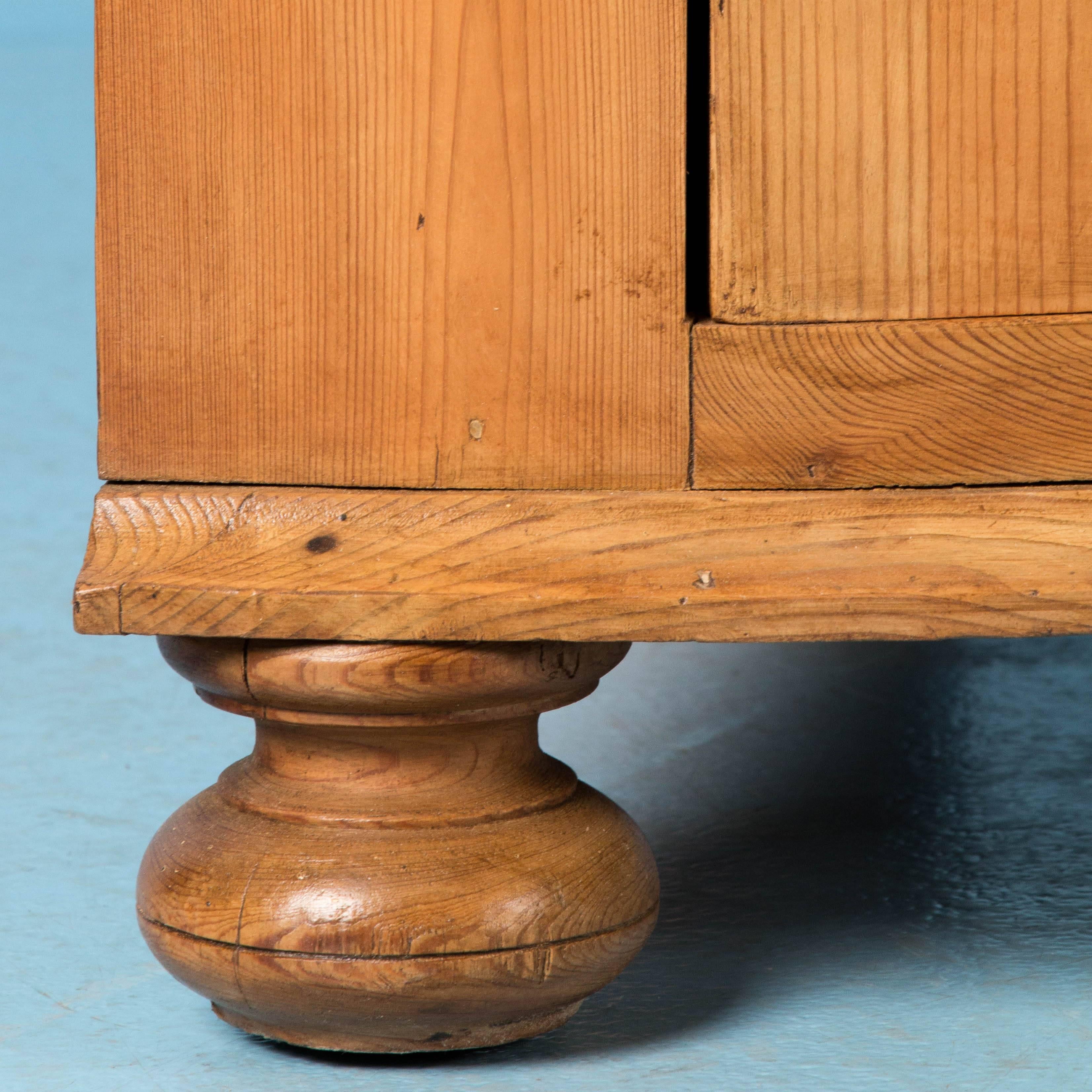 Antique 19th Century Danish Pine Bow Front Corner Cabinet 4