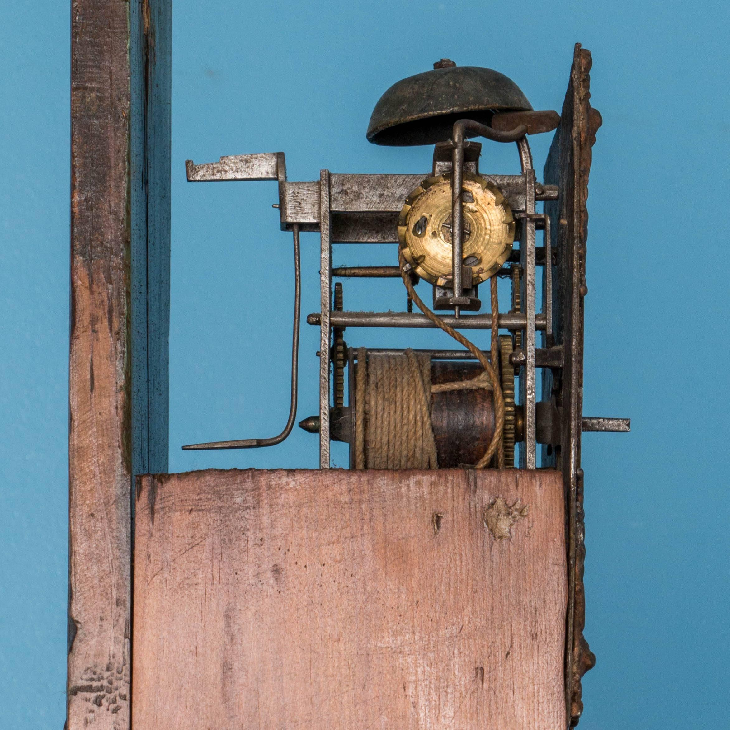 Swedish Antique Early 19th Century Pine Grandfather Clock from Sweden