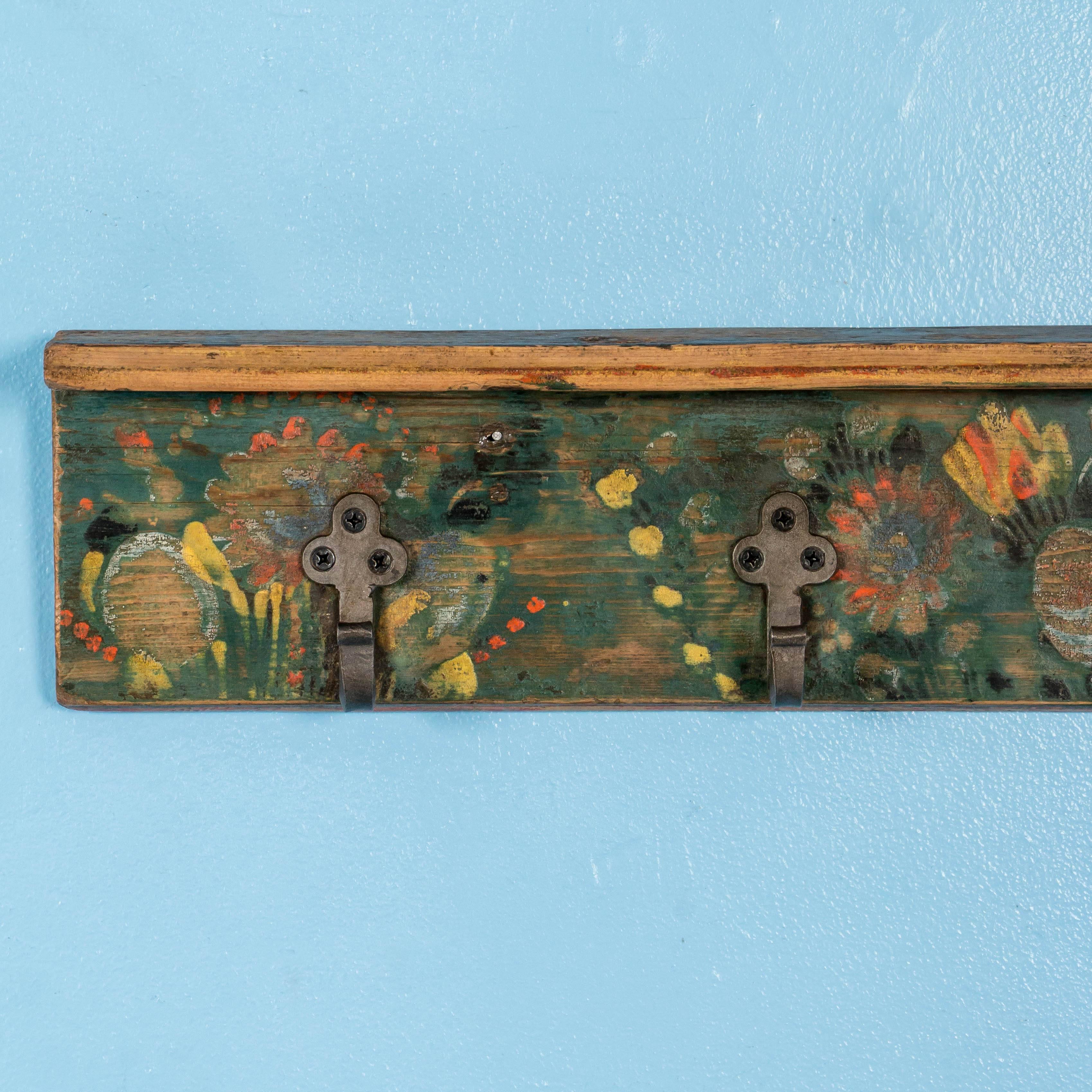 Antique 19th Century Hungarian Coat Rack with Original Paint In Good Condition In Round Top, TX