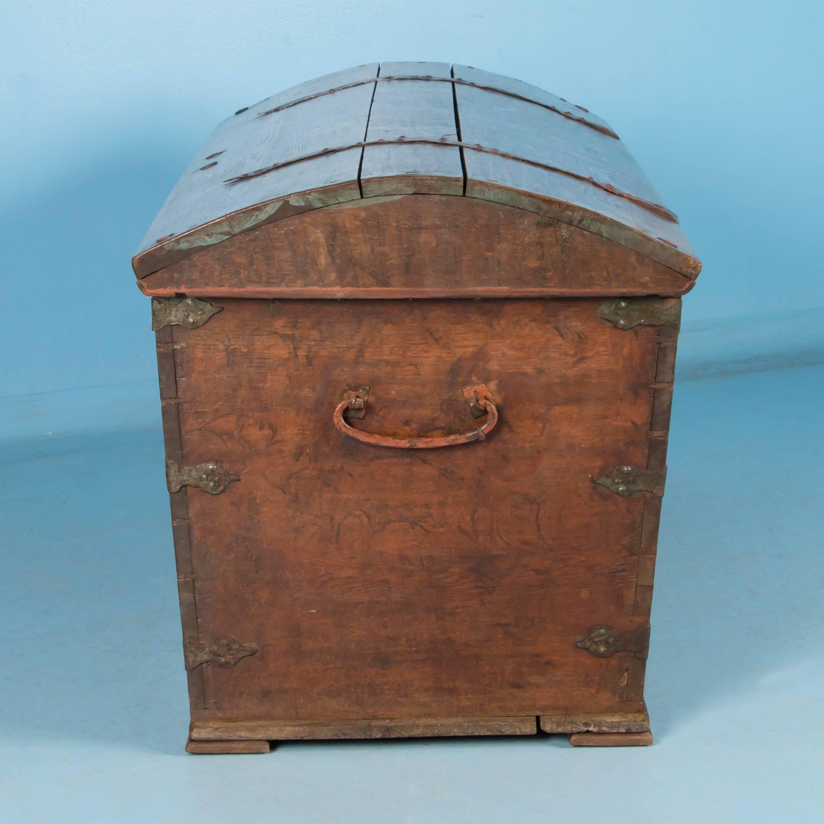 Antique 19th Century Swedish Dome Top Trunk with Original Paint 2