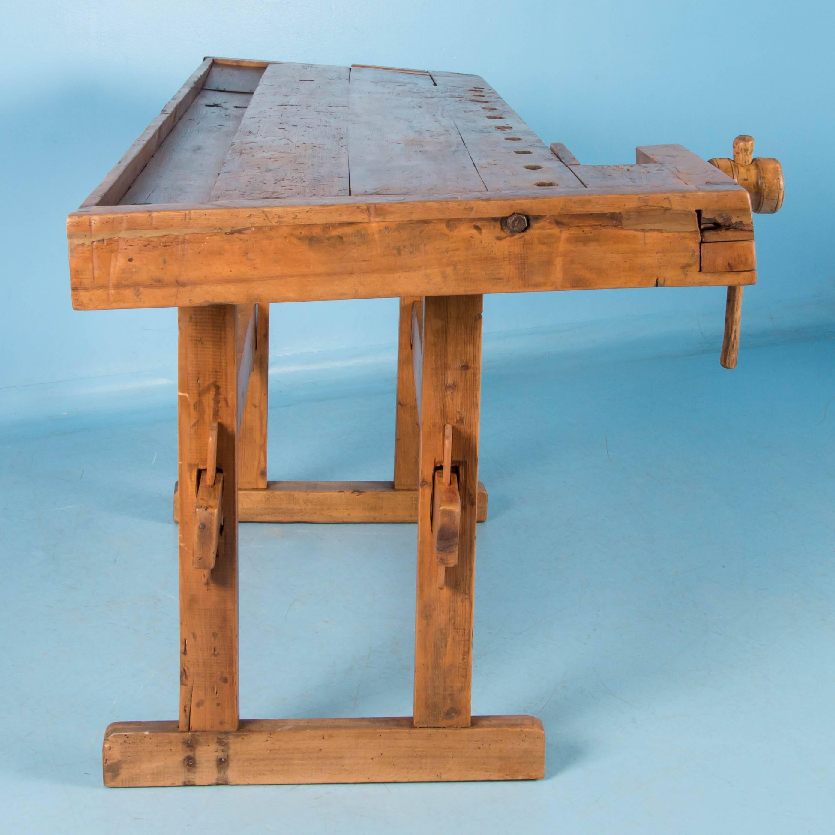Antique 19th Century Carpenter's Workbench from Denmark In Good Condition In Round Top, TX