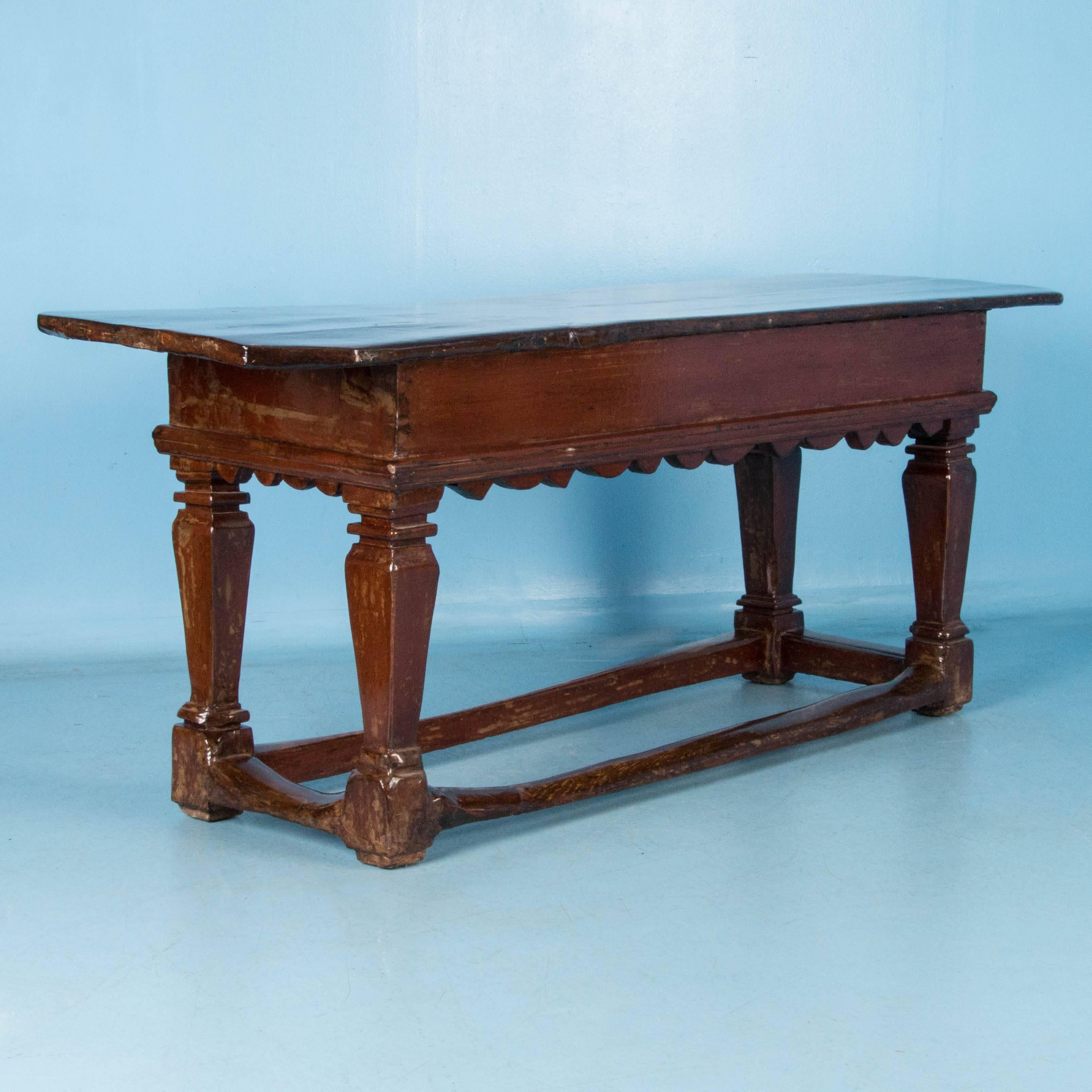 Antique 18th Century Danish Baroque Console Table In Good Condition In Round Top, TX