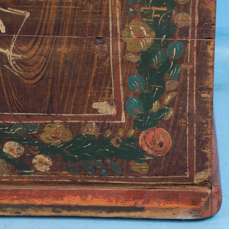 Delightful Folk Art Painted Antique Trunk from Romania at 1stDibs