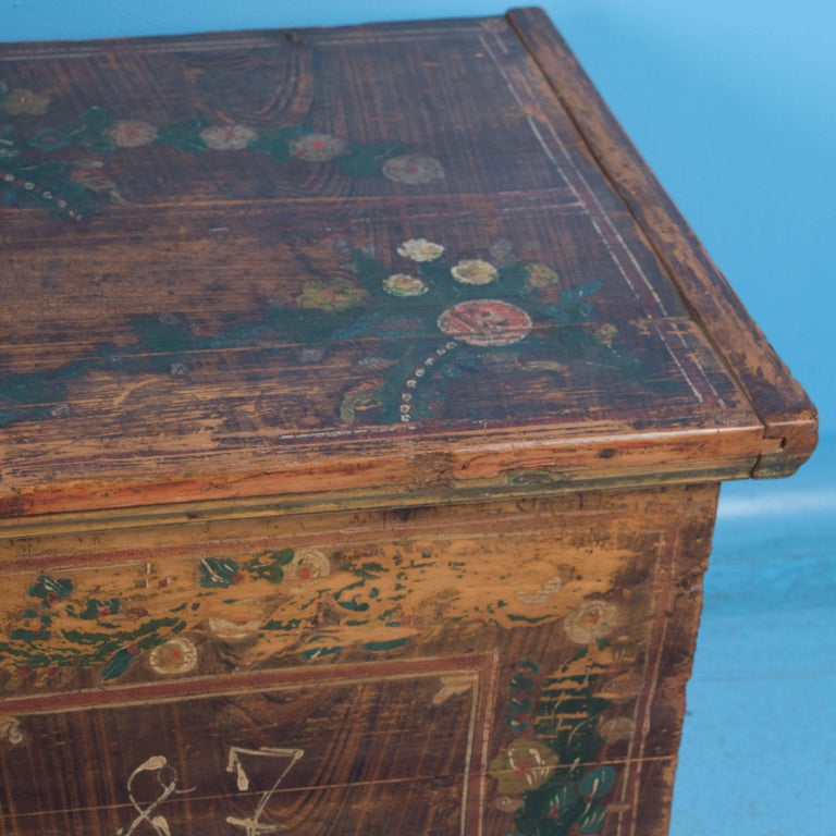 Delightful Folk Art Painted Antique Trunk from Romania at 1stDibs