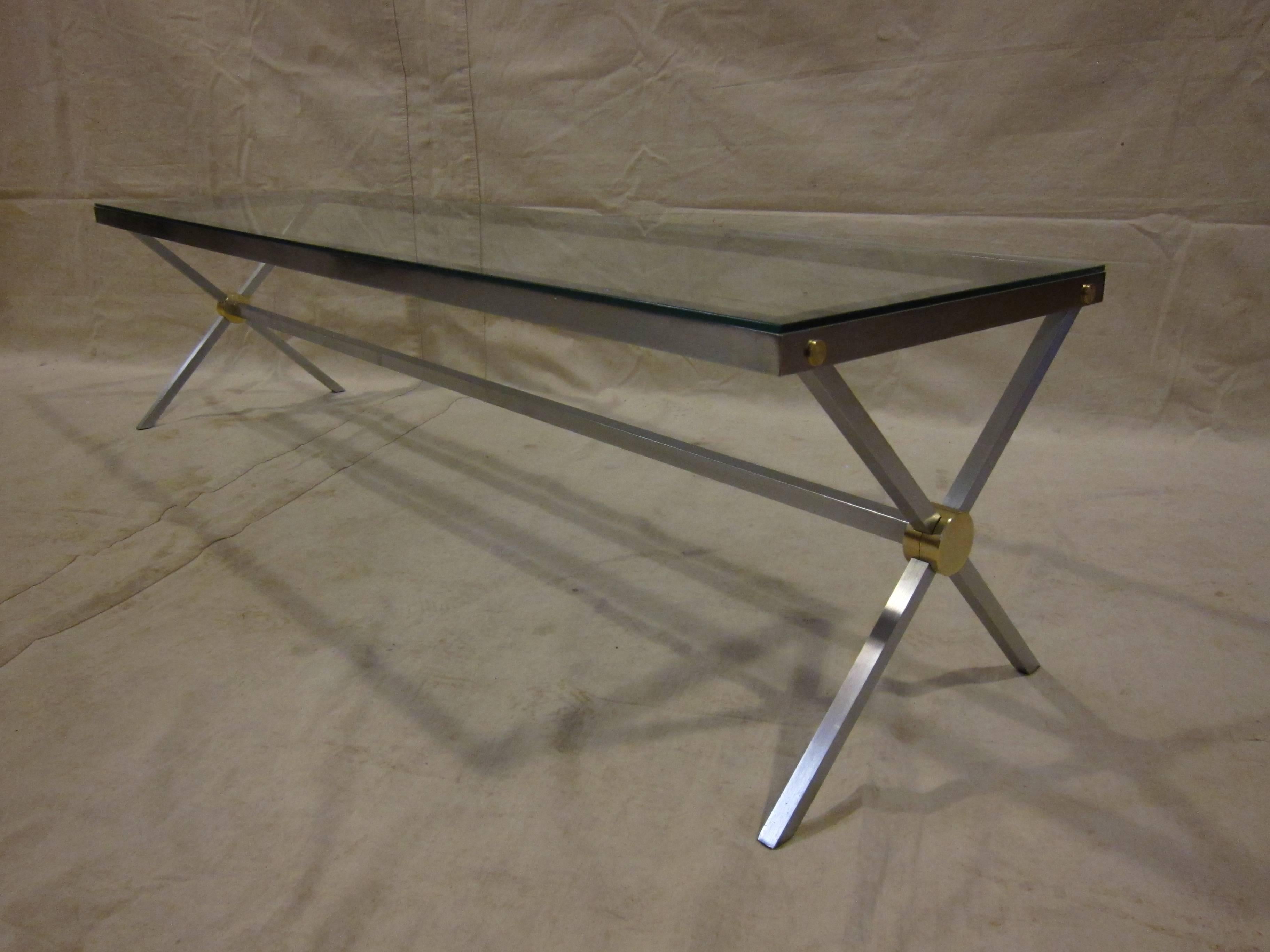 Brass John Vesey Cocktail Table For Sale