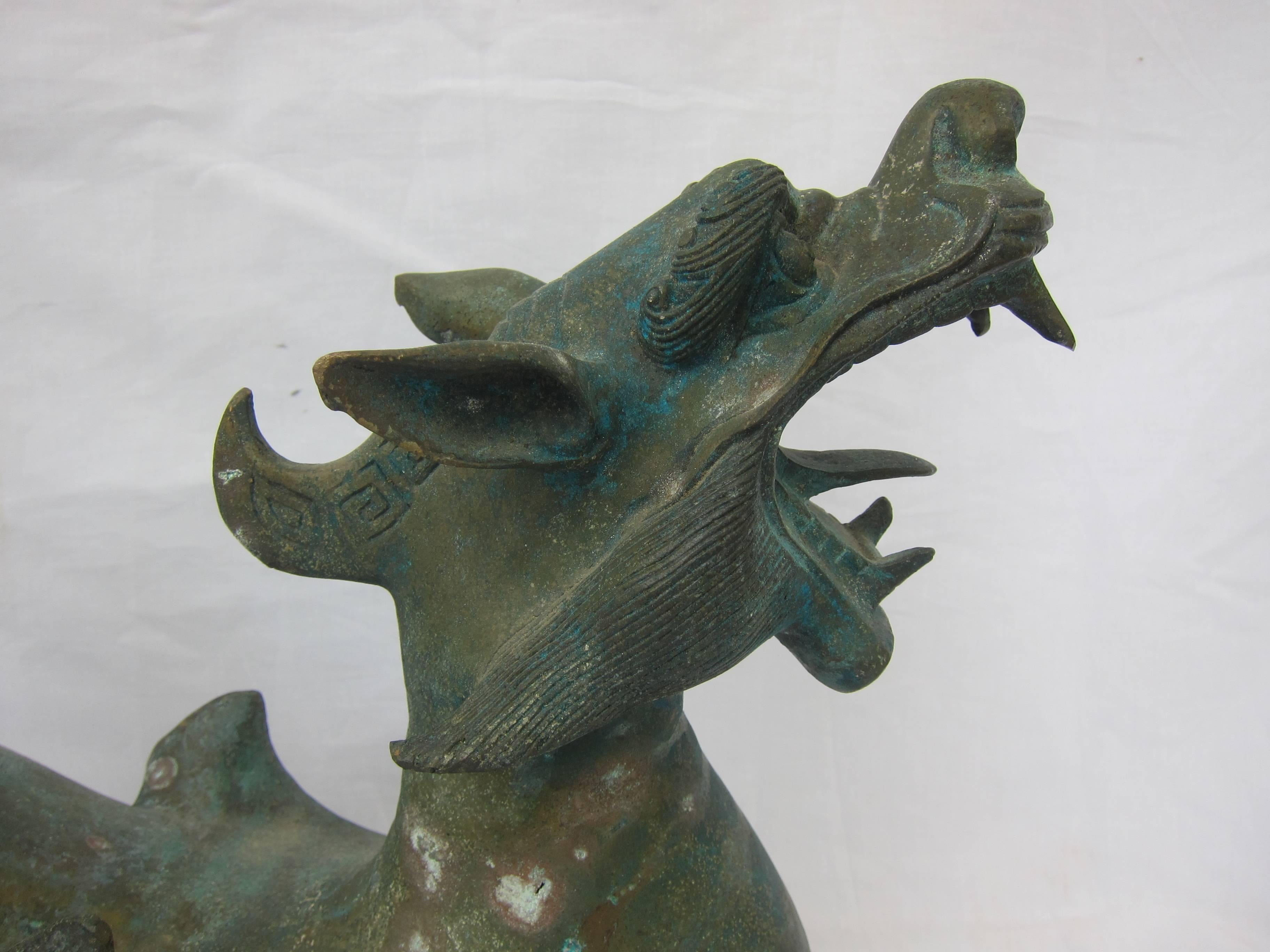 Chinese Bronze Kylin Dragon