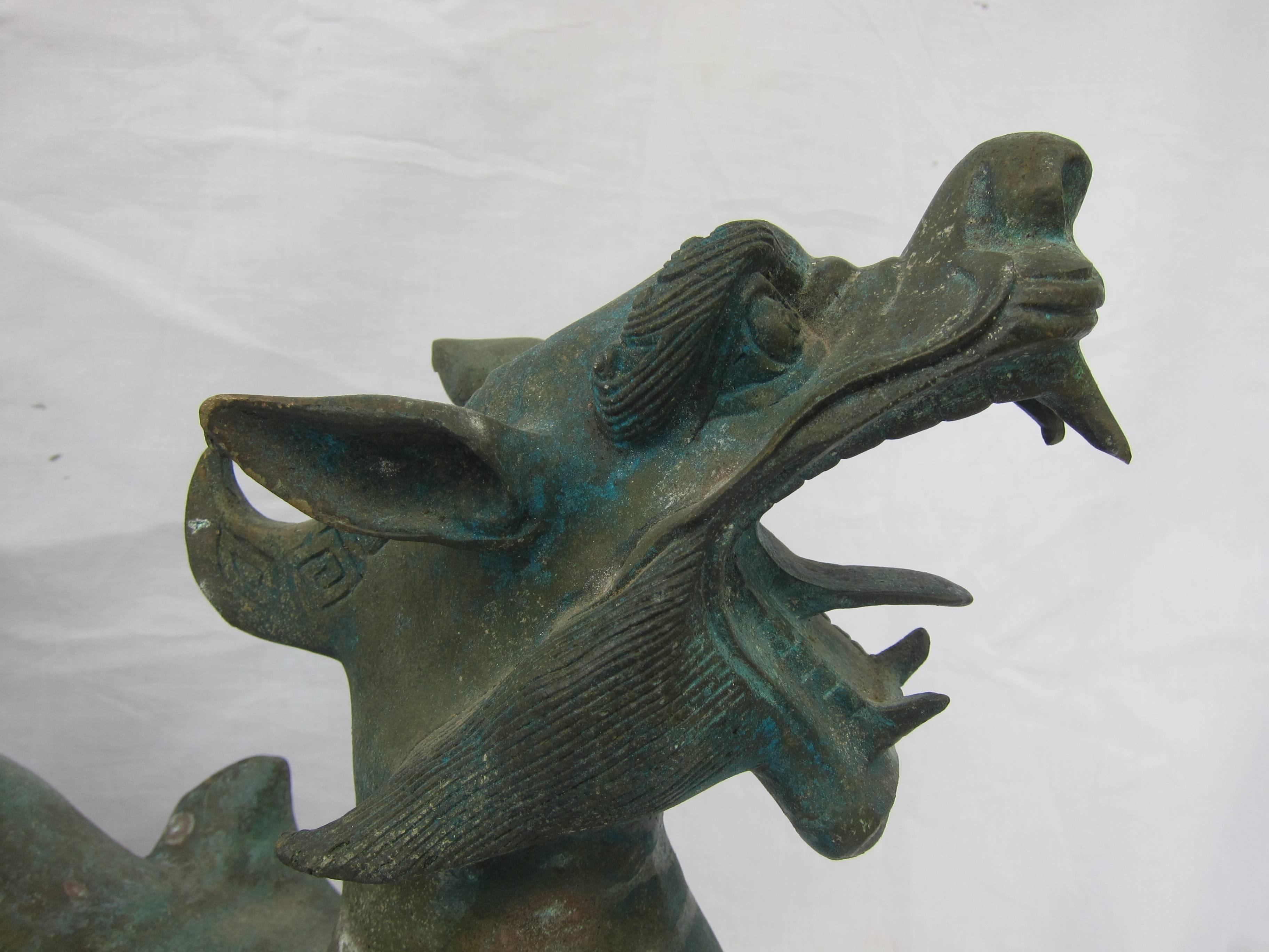 Bronze Kylin Dragon In Good Condition In New York, NY