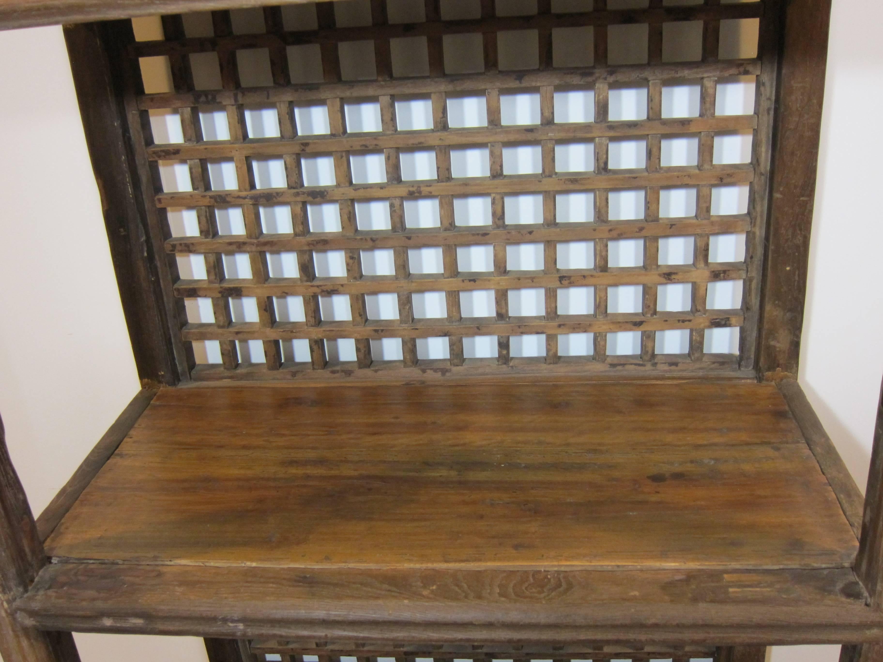 Chinese Rustic Bookcase For Sale