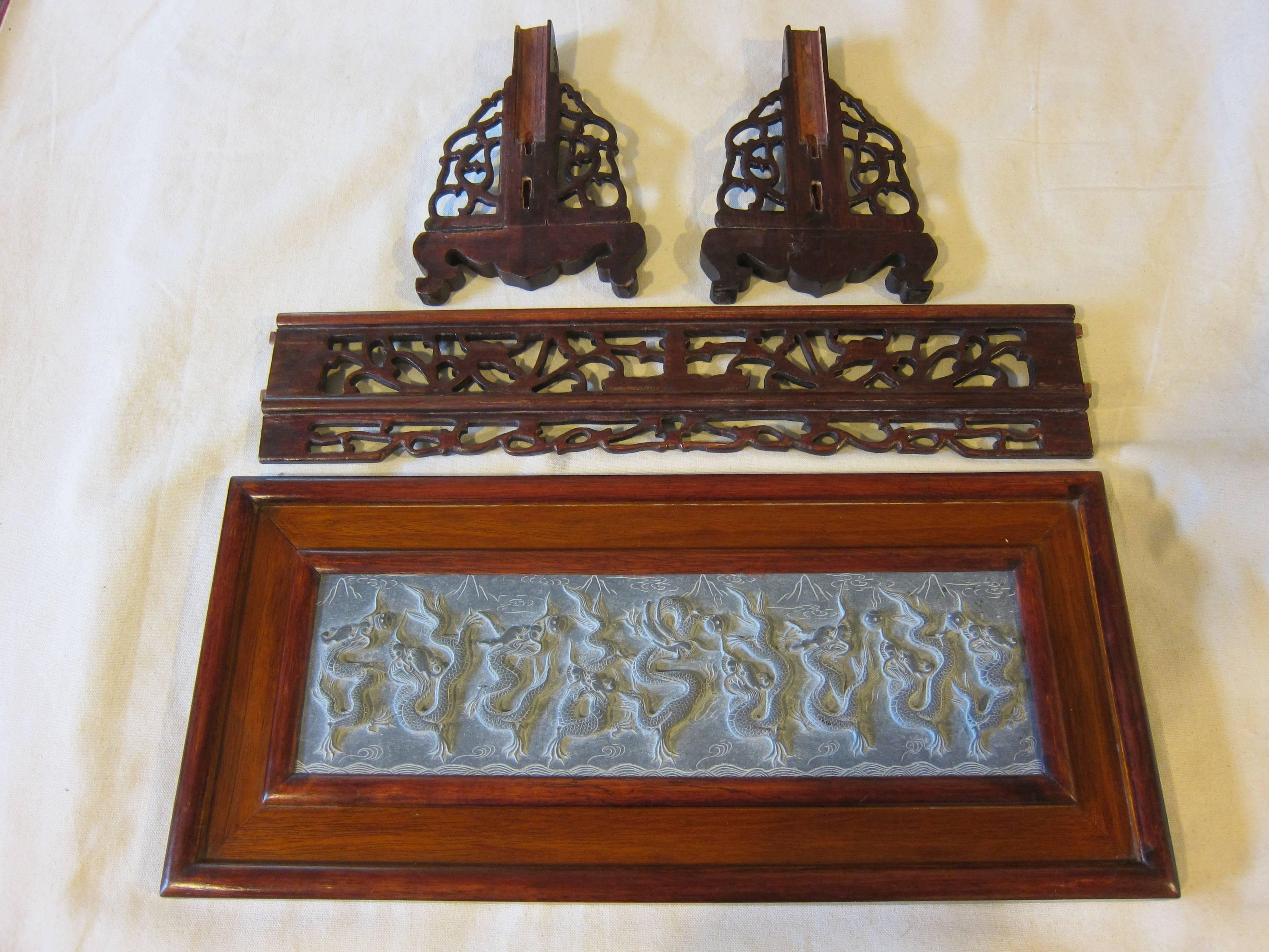 20th Century Nine Dragons of Beijing Table Screen