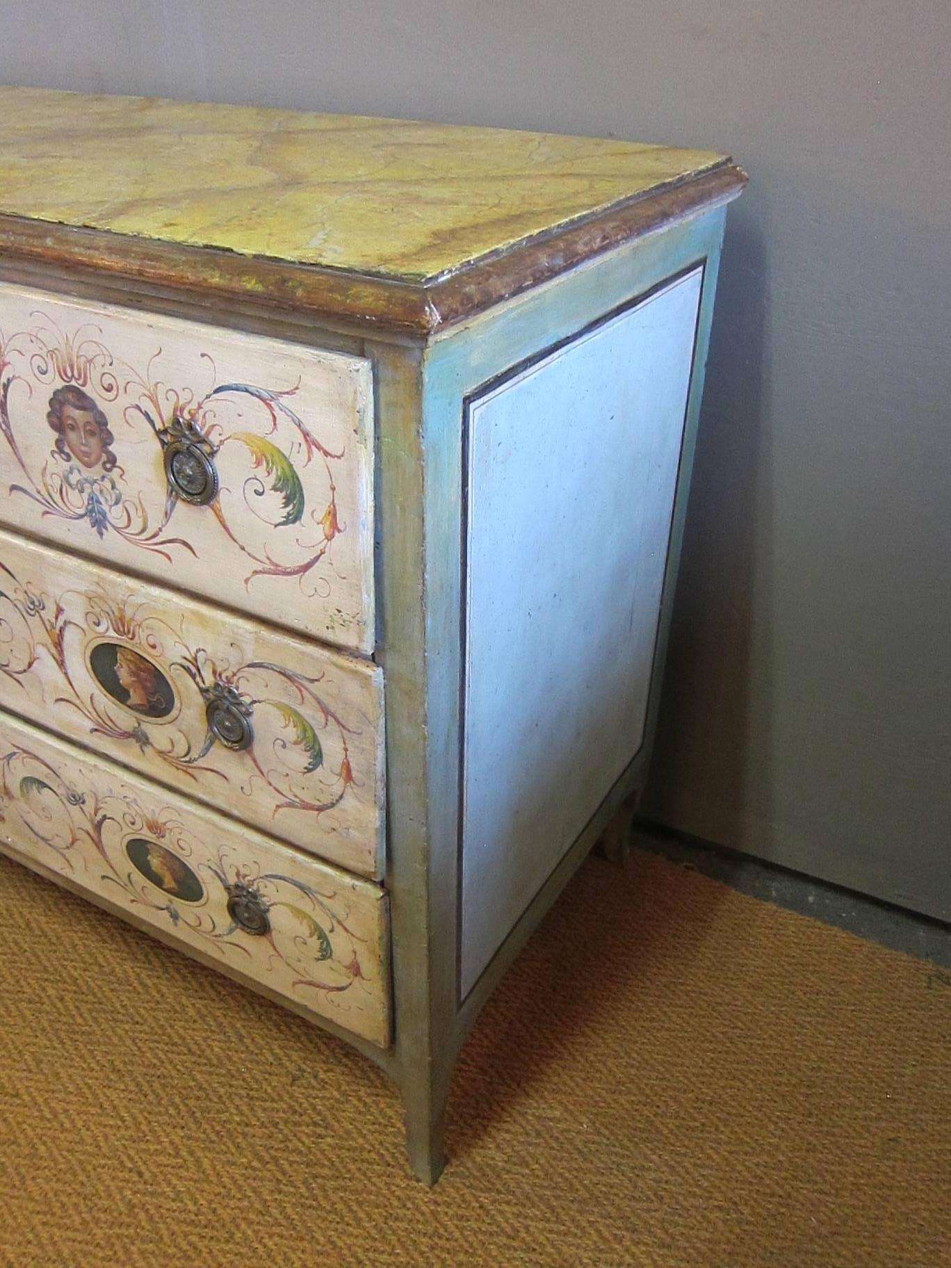 19th Century Italian Painted Chest of Drawers 1