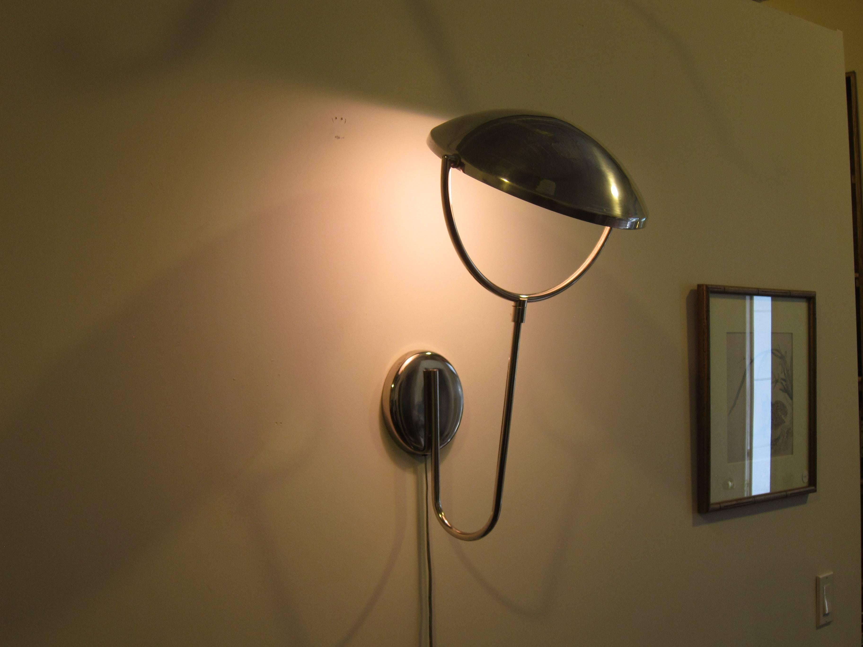 Chrome Laurel Articulating Wall-Mounted Lamp