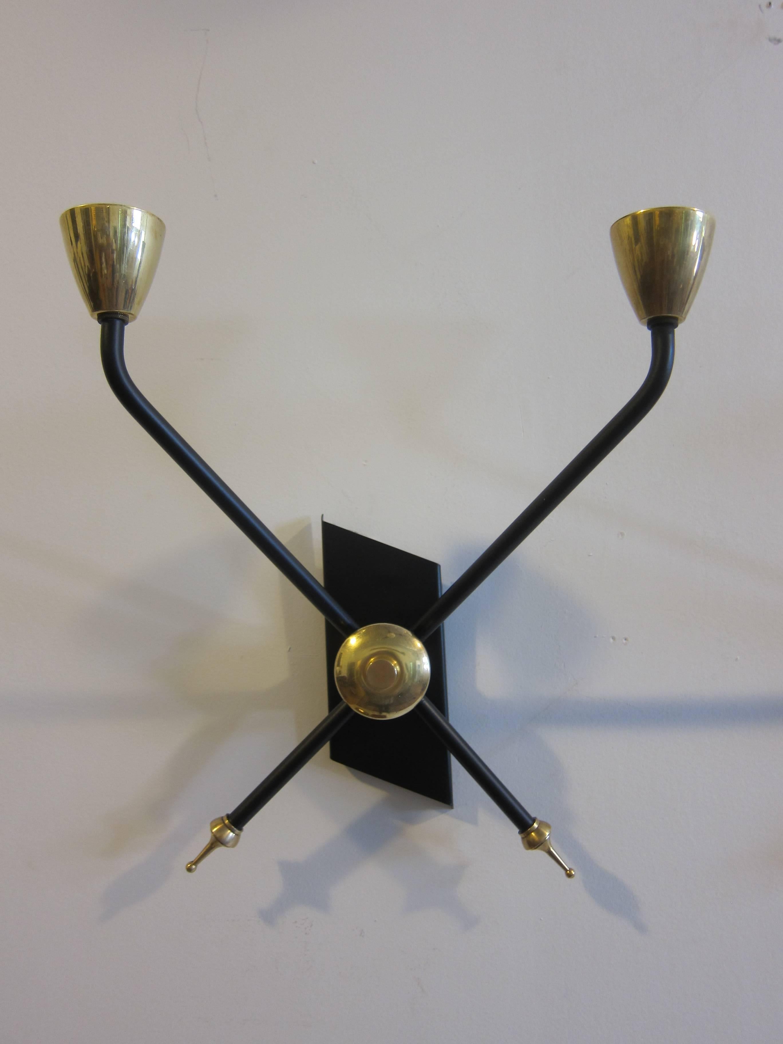 Mid-Century Modern  Pair of French Sconces Maison Arlus  
