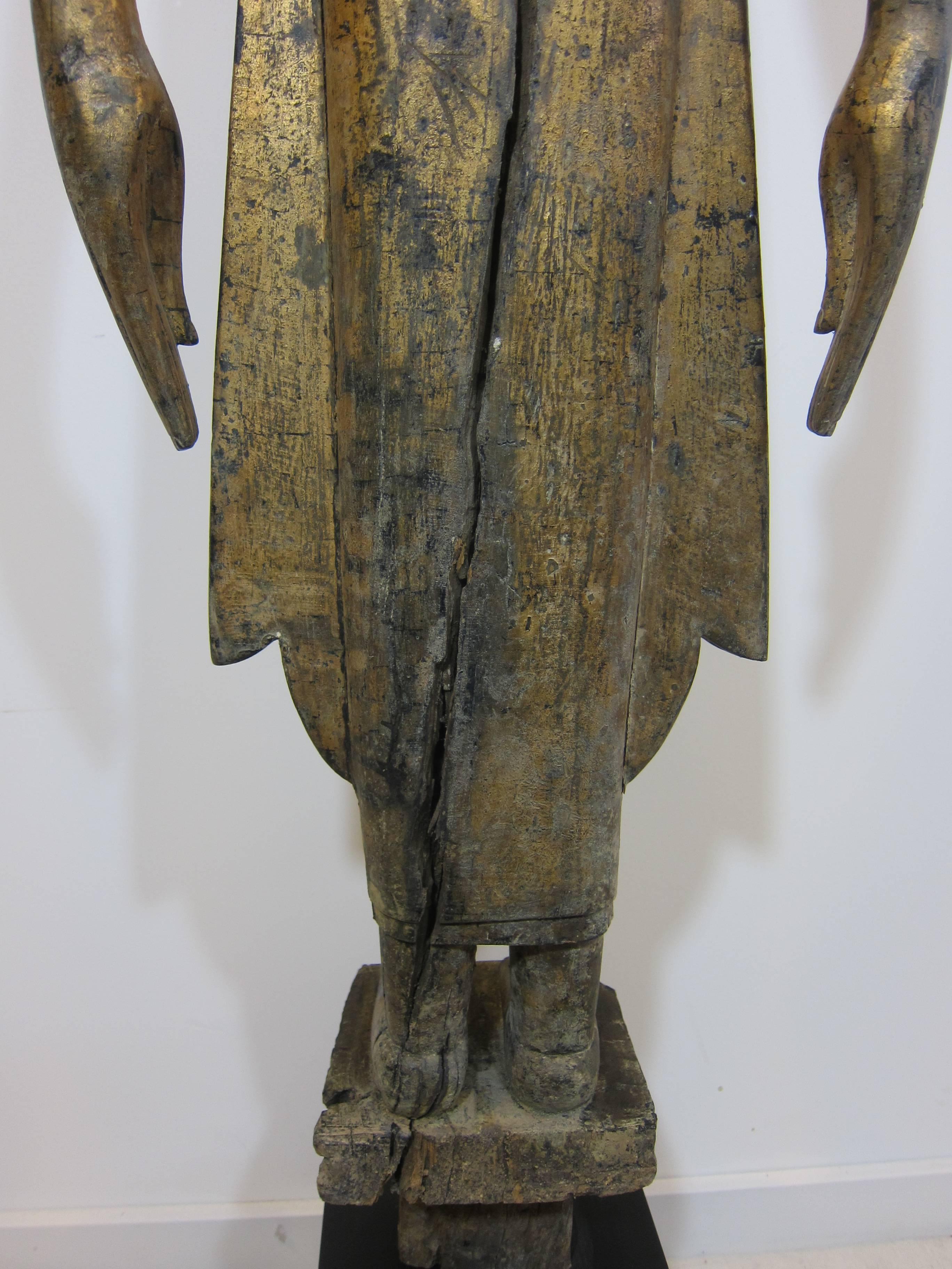 Wood 19th Century Lao Buddha Statue