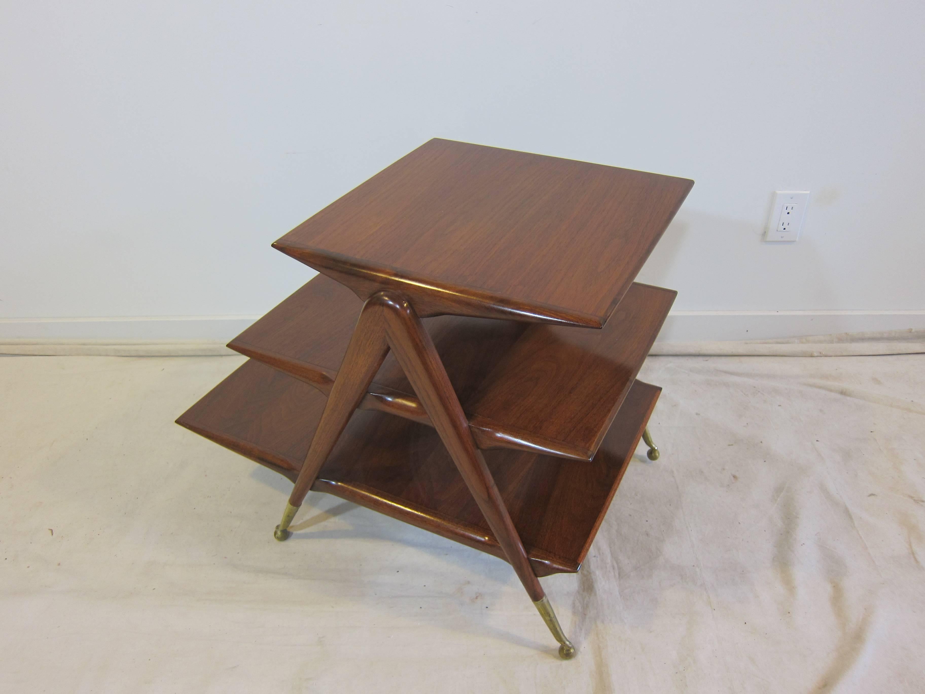 Mid Century Italian Tiered Table In Excellent Condition In New York, NY