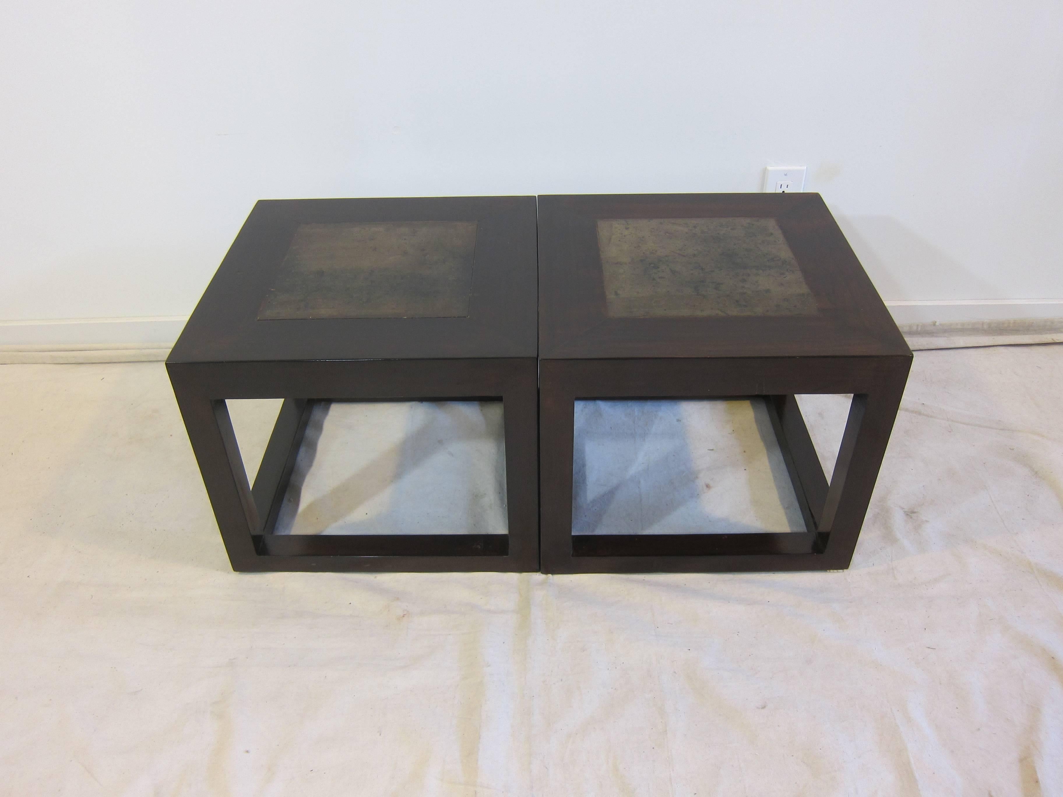 Asian Cube Stone Top Tables