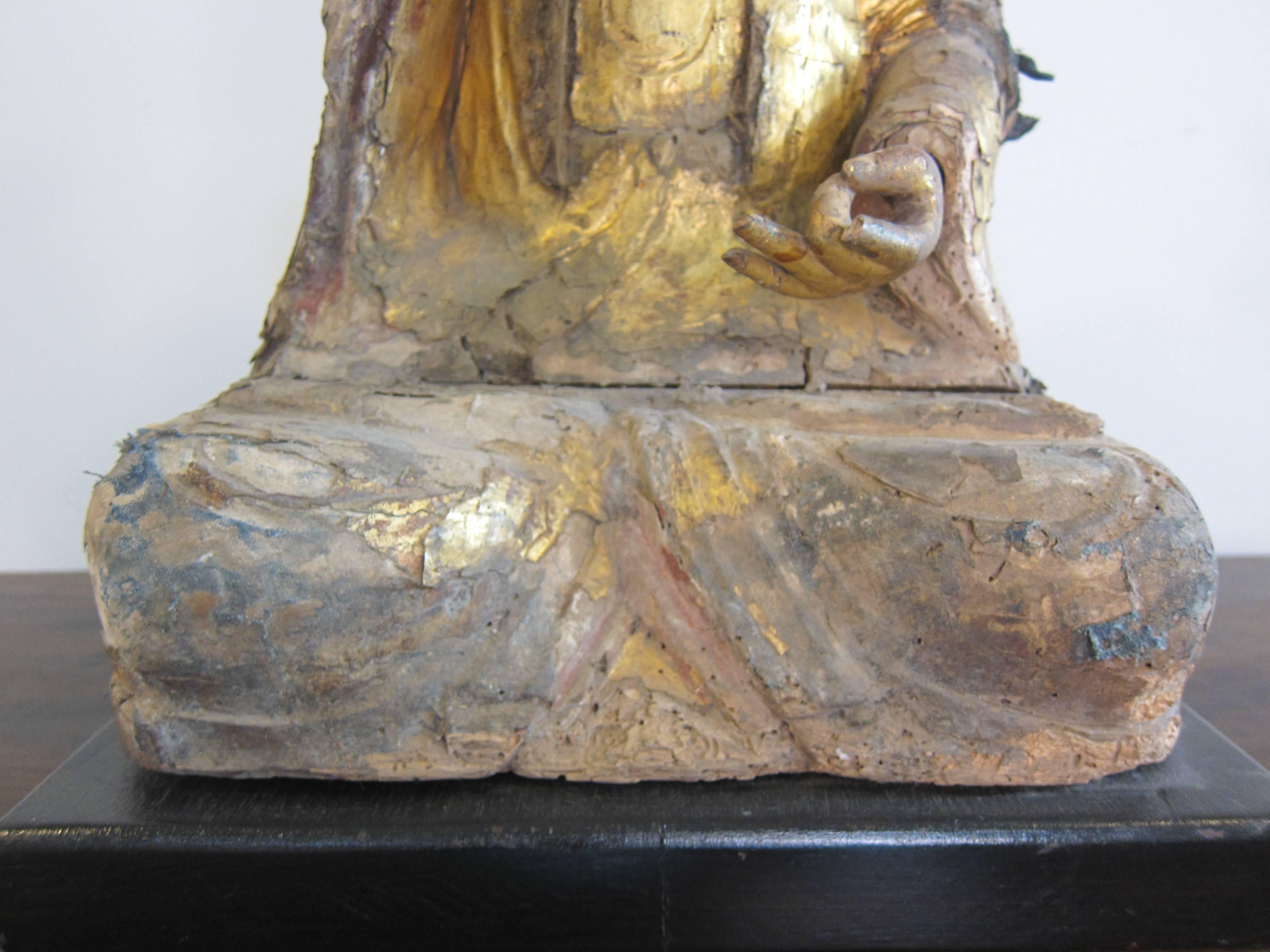 Japanese Buddha possibly Kamakura Period or earlier In Distressed Condition In New York, NY