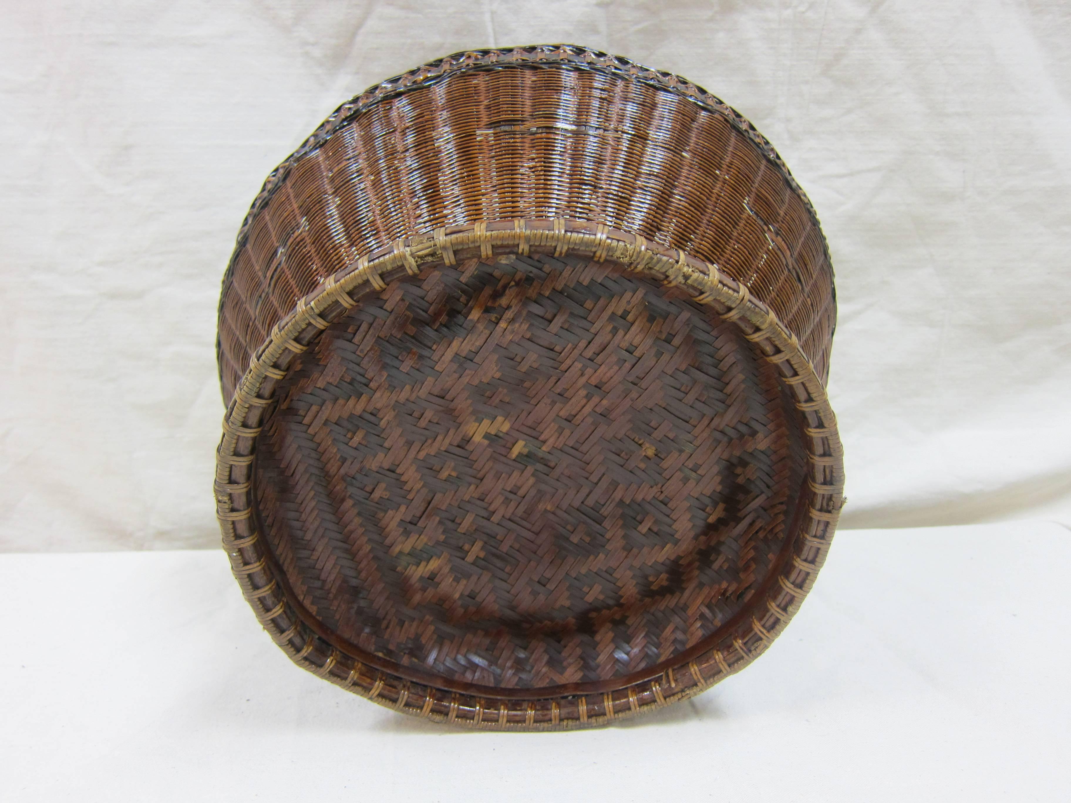 Chinese Antique Woven Basket Bowl