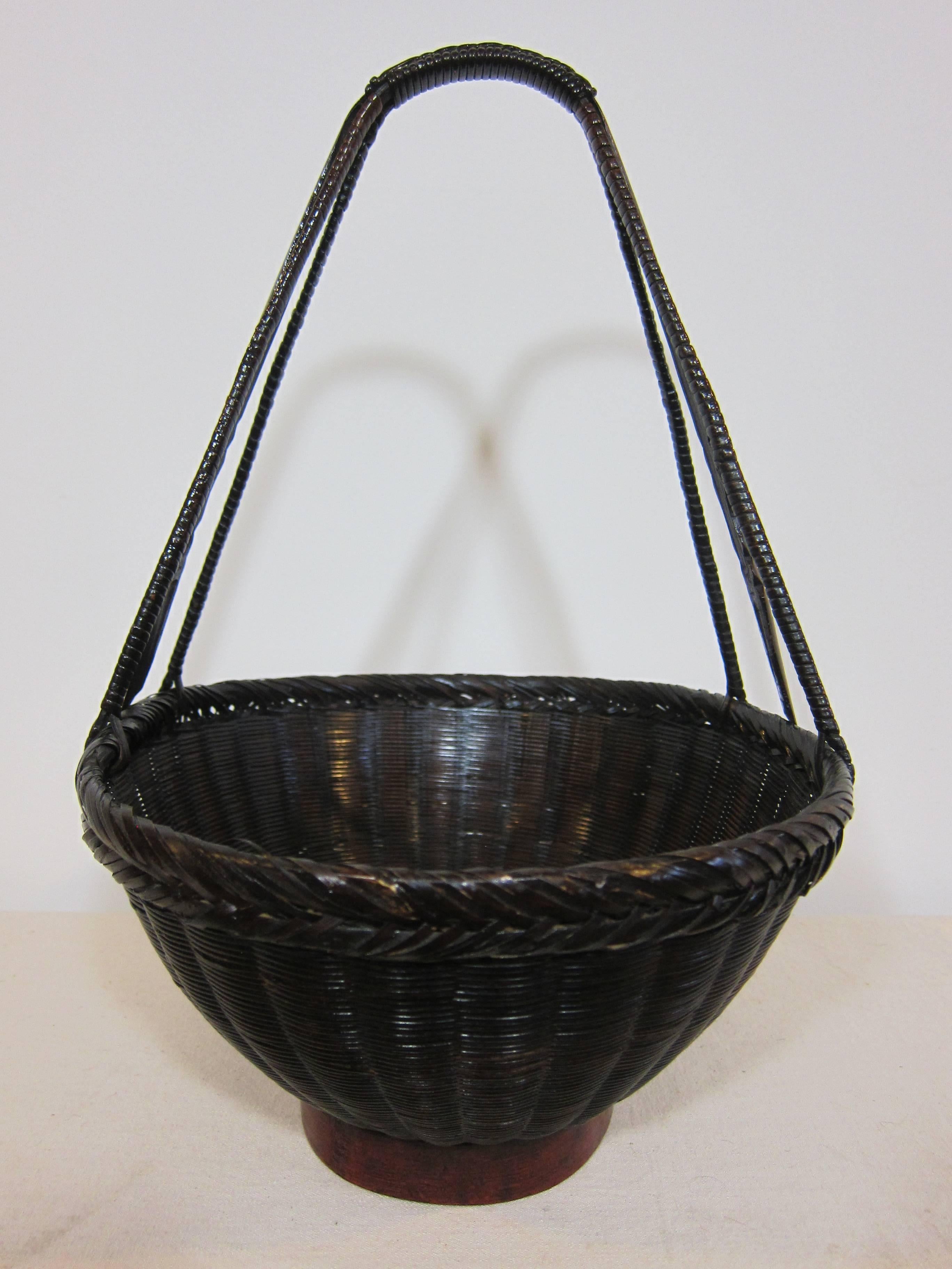 Late 19th Century 19th century Antique Woven Basket For Sale